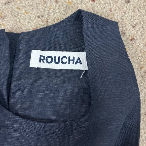 ROUCHA Navy Blue Linen Blend Tone Tank Top Swing Size D (XL) Women's - Picture 4 of 5